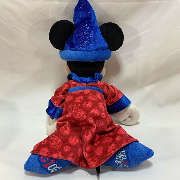 Disney Parks Mickey Mouse Plush Sorcerer Apprentice Believe in Magic 2013 Wizard - Picture 6 of 6